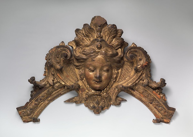 Fragment de miroir ancien - tête de putto