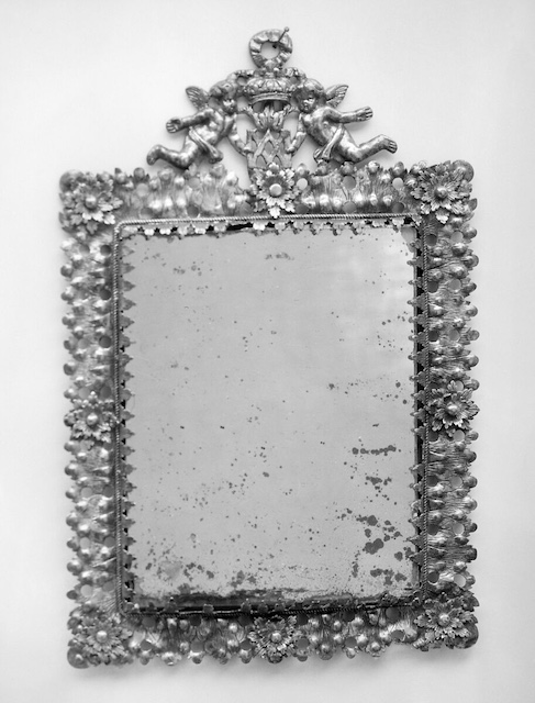 Miroir ancien, photo en noir et blanc 