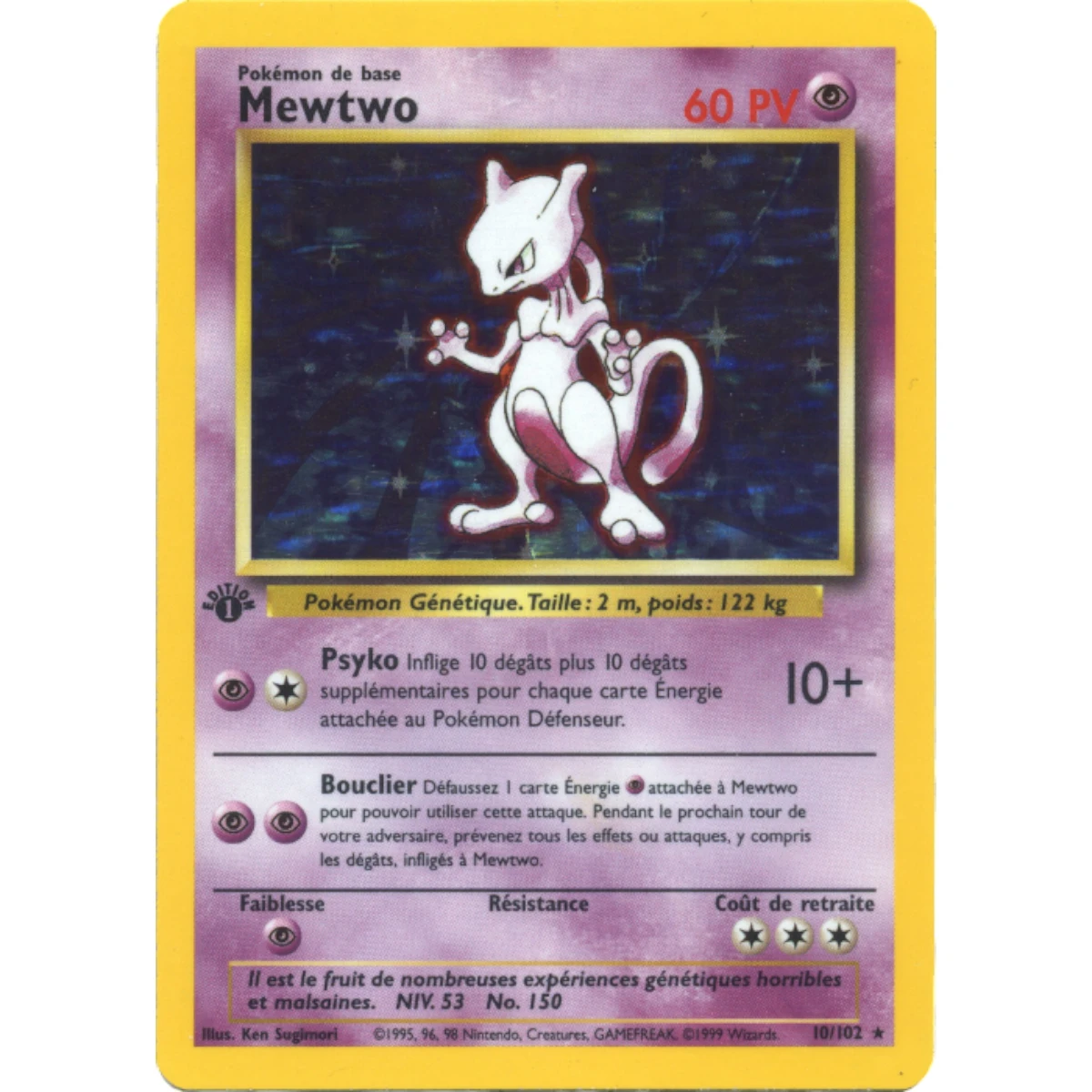 Mewtwo carte pokémon set de base