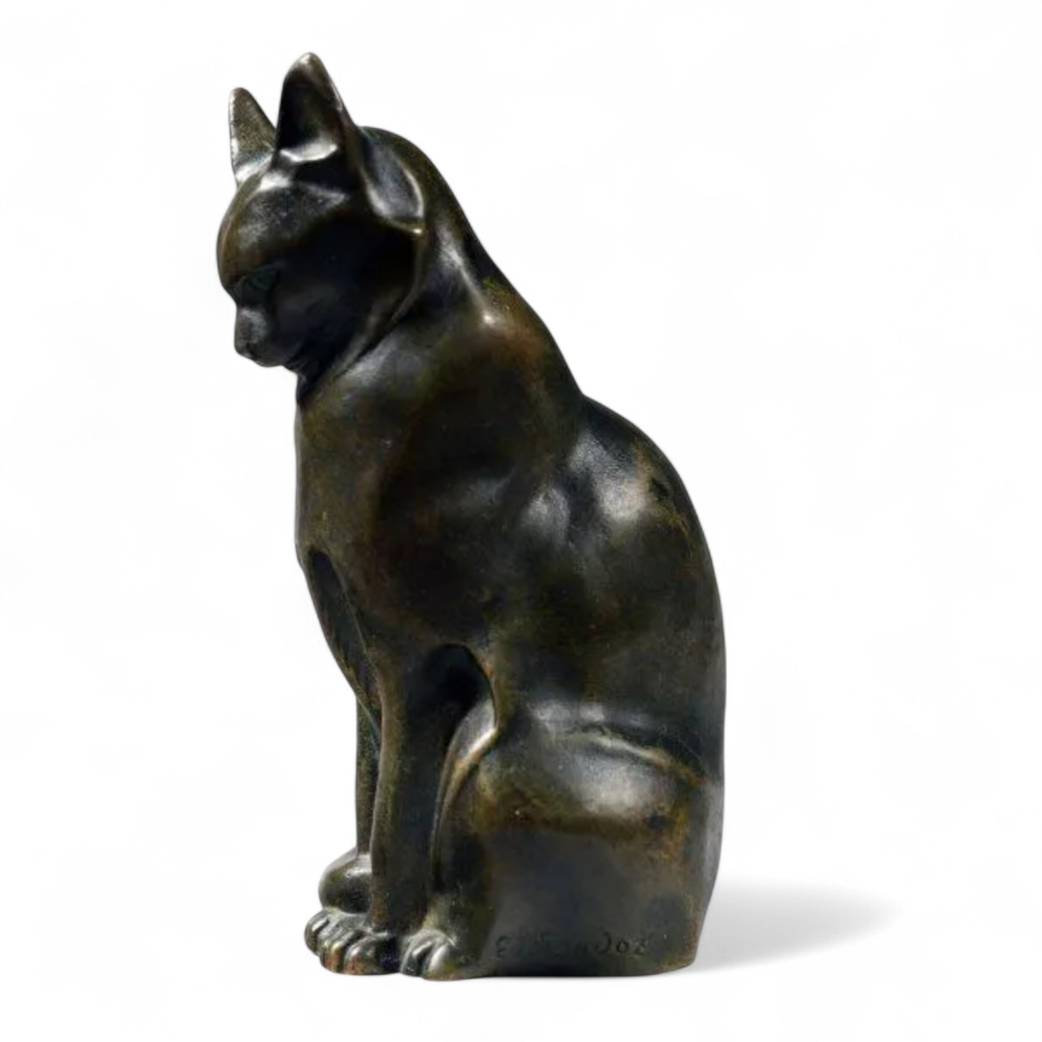 Chat en bronze Sandoz