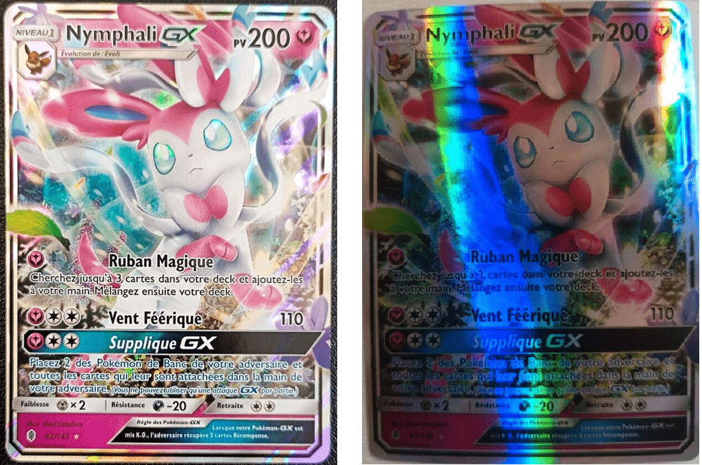 Couche holographique carte Pokémon