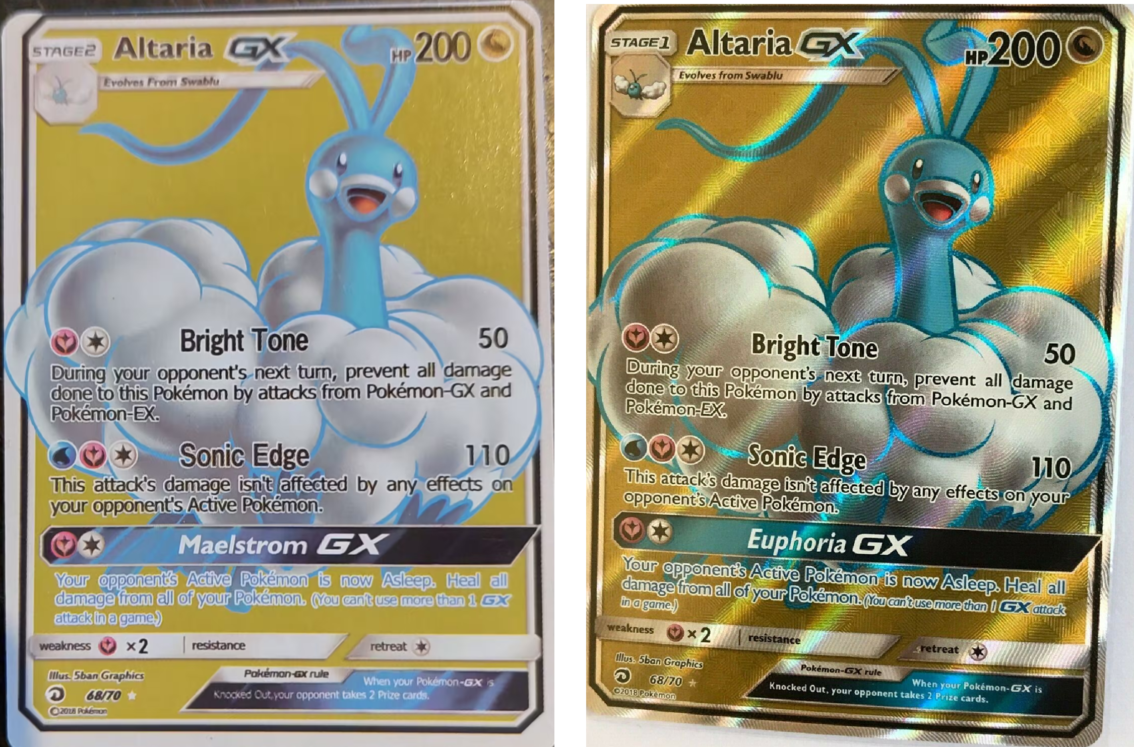 Typographie vraie vs fausse carte Pokémon