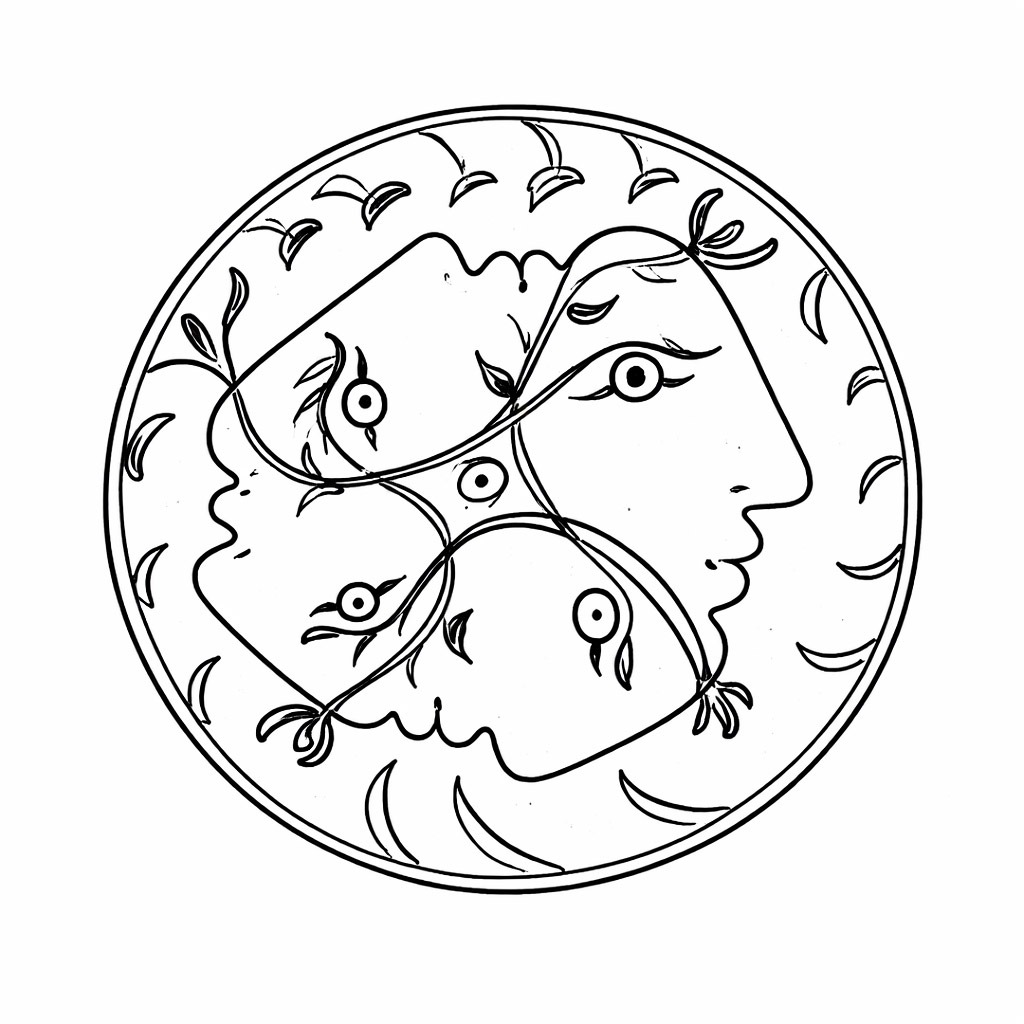 Assiette Quatre profils enlacés de Pablo Picasso