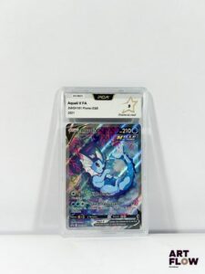 Carte Pokémon gradée Aquali V SWSH181 - Promotionelle Alternative - PCA 9. Carte promotionelle du bloc Écarlate&Violet. Carte en état Proche du Neuf (PCA 9), en français.