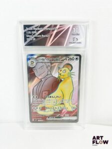 Carte Pokémon Persian ex SR 118/098 gradée 10 par Collect Aura. Série du bloc Écarlate & Violet : S&V Glory of Team Rocket. Carte en état Gem Mint (Collect Aura 10) En japonais.