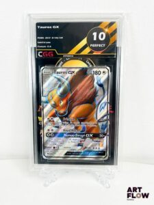 Carte Pokémon Tauros GX 144/149 - Full Art (FA) - gradée 10 par CGG. Série du bloc Soleil et Lune : Soleil et lune. Carte en état Perfect (CGG 10) En français.