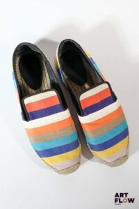CÉLINE Paire d'espadrilles en toile multicolore Pointure 41 Usures d'usage