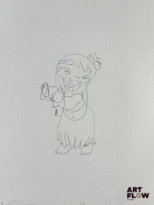 D'après Dean DeBlois et Chris Sanders Lilo & Stitch Lilo Dessin à la mine de plomb et crayon de couleur représentant Lilo dansant Animé d’après Walt Disney Pictures « Lilo est une petite fille hawaïenne vive et attachante, au caractère bien trempé. Passionnée par la danse hula et profondément attachée à la notion de famille, elle incarne la loyauté, la sensibilité et l’acceptation des différences. » Dimensions : 26 x 32,5 cm - Ce lot chez vous partout en France métropolitaine à partir de 9,60 € - Ce lot chez vous partout en Europe à partir de 18,00 €