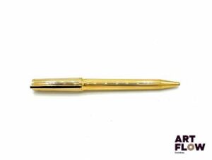 DUPONT Stylo plaqué or à décor rainuré Longueur : 13,5 cm Bon état général malgré quelques légers défauts (usures d'usage)