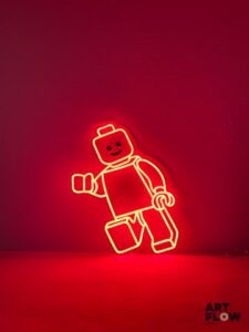 Enseigne lumineuse Lego rouge Dimensions : 53 x 38 cm Fonctionnelle
