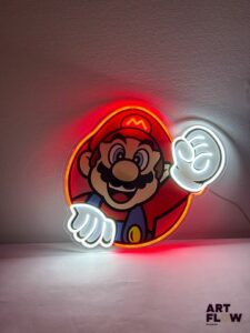 Enseigne lumineuse Mario kart Dimensions : 46 x 55 cm Fonctionnelle