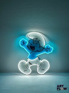 Enseigne lumineuse Schtroompf bleue Dimensions : 50 x 40 cm Fonctionnelle