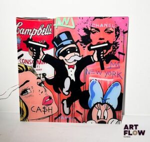 Enseigne lumineuse The Nineties - Monopoly Gang. Dimensions : 50 x 50 cm Fonctionnelle - État général excellent. Alimentation USB.