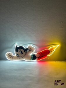 Enseigne néon sur plexiglass Astroboy Dimensions : 73 x 24 cm Fonctionnelle
