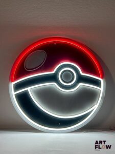 Enseigne néon sur plexiglass Pokemon Diamètre : 50 cm Fonctionnelle