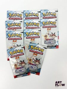Ensemble de 10 boosters pack loisir Pokémon scellés Série du bloc Ecarlate et violet : couronne stellaire (EV7) En français