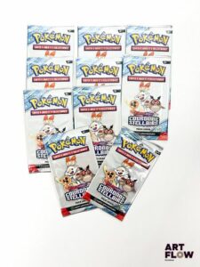 Ensemble de 10 boosters pack loisir Pokémon scellés Série du bloc Ecarlate et violet : couronne stellaire (EV7) En français