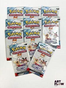 Ensemble de 10 boosters pack loisir Pokémon scellés Série du bloc Ecarlate et violet : couronne stellaire (EV7) En français