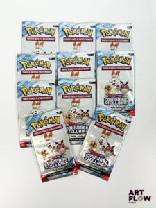 Ensemble de 10 boosters pack loisir Pokémon scellés Série du bloc Ecarlate et violet : couronne stellaire (EV7) En français