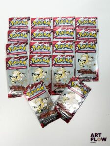 Ensemble de 17 Boosters pack loisir Pokémon scellés Série du bloc Ecarlate et violet : Rivalités destinées (EV10). En français.