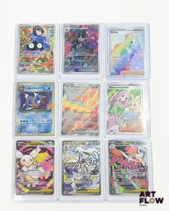 Ensemble de 9 cartes Pokémon - AR, Full art, Mega attaques : - Saquedeneu d'Erika 218/217 - Branette 234/217 - Serena 207/195 - Dark Gyarados 005/025 en japonais - Sulfura Ex 208/182 - Vénus et Colombe 254/217 - Méga-Nanméouie Ex 253/217 - Méga-Momartik Ex 265/217 - Méga-Baggaid Ex 270/217 Série diverses Etat global : excellent En français et une japonaise