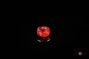 Grenat coussin. Inclusions, givres. 2.57 cts. 7.5mm x 7.0mm