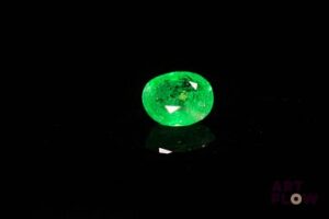 Grenat tsavorite ovale. Très belle couleur, inclusions, givres. 2.32 cts. 8.4mm x 7.2mm