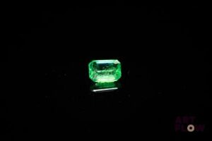 Grenat tsavorite rectangulaire à pans coupés. Jolie couleur. 0.84 ct. 6.0mm x 4.5mm