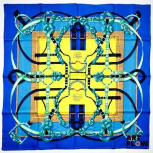 HERMES Modèle "Grand manège" Carré en twill de soie dessiné par Henri d'Origny. 90 x 90 cm Dans ses plis d'origine. Edition circa 2015