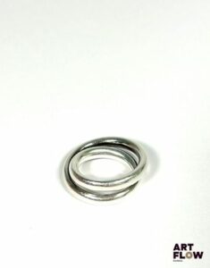 HERMES Modèle vertige Bague en argent 925 Signée TDD : 52 Poids : 14,05 g Dans son pochon et sa boite d'origine