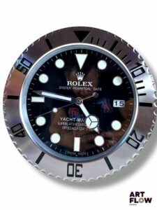 Horloge concessionnaire Rolex Yacht Master. Fonctionnelle Date et heure Diamètre 34 cm - Expédition obligatoire.