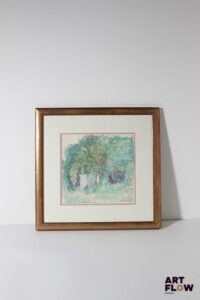 Jacques Truphémus (1922-2017) Vue de jardin en fleurs Aquarelle sur papier Signée et datée 2004 en bas à droite. 22 x 22 cm à vue