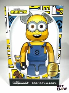 Medicom Toy 2 Bearbrick Minions, l'un en 100 % (7 cm), le second 400% (28 cm) Figurine Neuf.