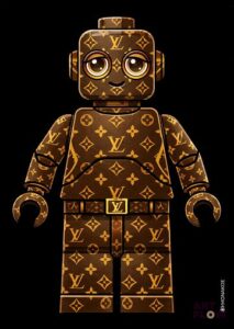 Monakoe - Né en 1977 - Louis Vuitton - Petit robot en briques, faisant partie d’une collection de personnages colorés - Lithographie - Impression sur papier Rives - Signée dans la planche et au dos - Edition en 30 exemplaires - 30x45 cm - Certificat de l'artiste au dos de l'oeuvre