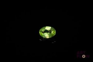 Péridot ovale. VS. 0.88 ct. 7.0mm x 5.0mm