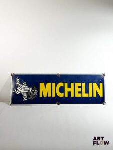 Plaque émaillée rectangulaire d'après Michelin 30 x 91 cm Petits éclats et traces de rouille