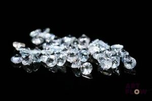 Quarante-cinq aigue-marines rondes. Non chauffée. 5.26 cts. Diam. moy.: 3.0mm