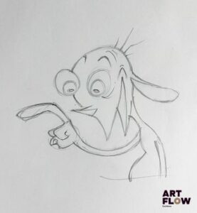 Ren et Stimpy (The Ren & Stimpy Show) Ren Dessin original à la mine de plomb et crayons de couleur représentant Ren et Stimpy de face. Série d’animation américaine créée par John Kricfalusi et produite par Nickelodeon. « Ren, chihuahua nerveux et autoritaire, et Stimpy, chat candide et jovial, forment un duo aussi absurde qu’explosif. Série culte des années 1990, The Ren & Stimpy Show se distingue par son humour irrévérencieux, son style graphique exagéré et son ton volontairement provocateur, devenu emblématique de l’animation alternative américaine. » Dimensions : 26,5 x 31,5 cm