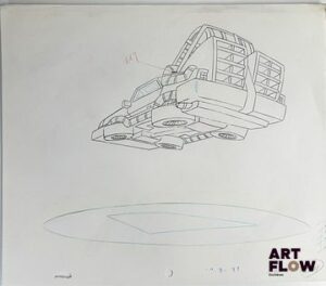 Retour vers le futur (Back to the Future), Universal Cartoon Studios, Amblin Entertainment et IDDH Delorean Dessin à la mine de plomb et crayons de couleur D'après le film américain réalisé par Robert Zemeckis et produit par Steven Spielberg, sorti en 1985. « Retour vers le futur suit les aventures de Marty McFly, adolescent propulsé accidentellement dans le passé grâce à la machine à voyager dans le temps inventée par l’excentrique Doc Brown. Mêlant science-fiction, humour et aventure, le film est devenu une œuvre culte du cinéma des années 1980, notamment grâce à son scénario ingénieux et à son duo de personnages inoubliable. » Dimensions : 27 x 31,5 cm