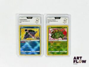 Réunion de 2 cartes Pokémon gradées de la série Épée&Boucier : Pokémon Go (EB10.5). - Tortank Radieux 018/078 - PCA 9,5 (état Neuf). - Florizarre Radieux 004/078 - PCA 9,5 (état Neuf). Cartes en français.