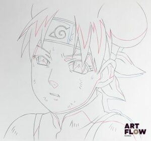 Tenten (テンテン) Crayonné à la mine de plomb et au crayon de couleur représentant Tenten de face Animé japonais d’après le manga Naruto par Masashi Kishimoto. "Tenten est une kunoichi, autrement dit une ninja. Elle fait partie de l'équipe de Shikamaru. Elle est connue en tant qu'experte des armes blanches (kunaï)." Dimensions : 24 x 27 cm
