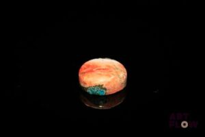 Turquoise «Oyster» cabochon rond. Traitée. 4.16 cts. 10.0mm