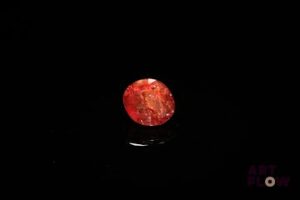 Zircon naturel cognac coussin. Inclusions, givres, non chauffé. 2.52 cts. 7.7mm x 7.0mm