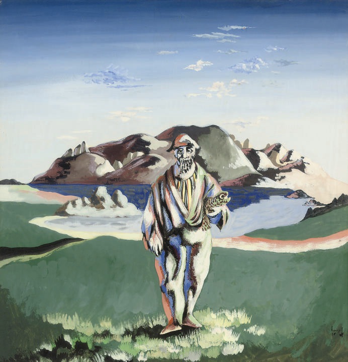 Jean Lurçat, Pêcheur, crayon et gouache sur papier