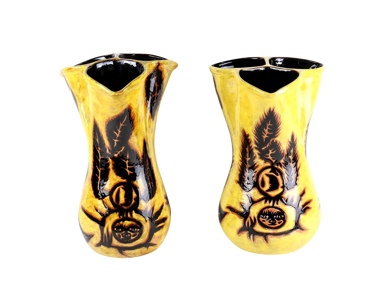 Jean Lurçat et Atelier Sant Vicens, vase trilobé, céramique émaillée