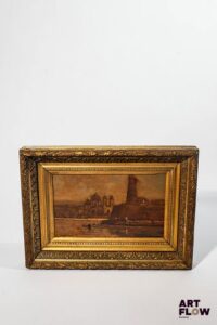 Louis AUDIBERT (1880-1983) Vue de Marseille Huile sur panneau Dimensions : 16 x 27 cm (à vue) Accidents