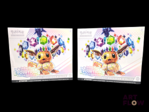2 ETB EV8.5 Réunion de 2 coffrets Pokémon scellés : Elite Trainer Box (ETB). Série du bloc Écarlate&Violet : Évolutions Prismatiques (EV 8.5). En français. L'un des deux avec des trous dans le scellage (voir photos)