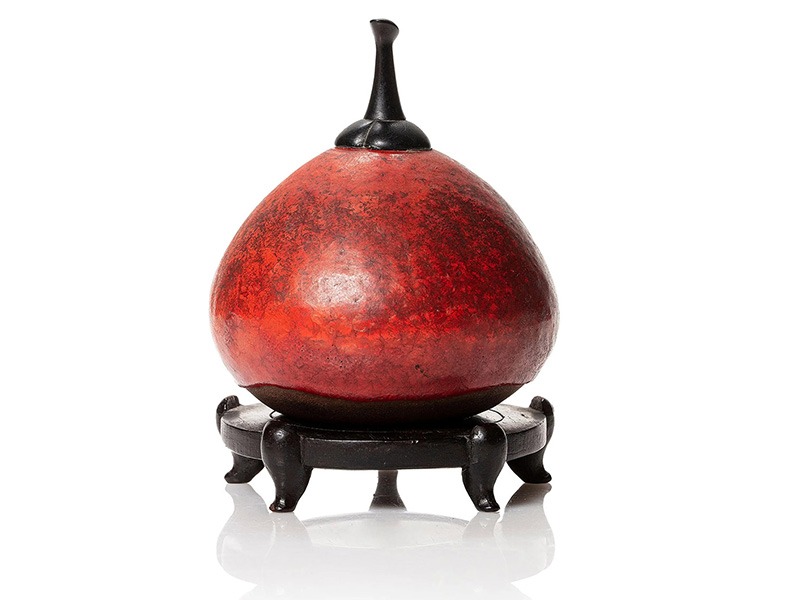 Ceramique vase rouge henri simmen