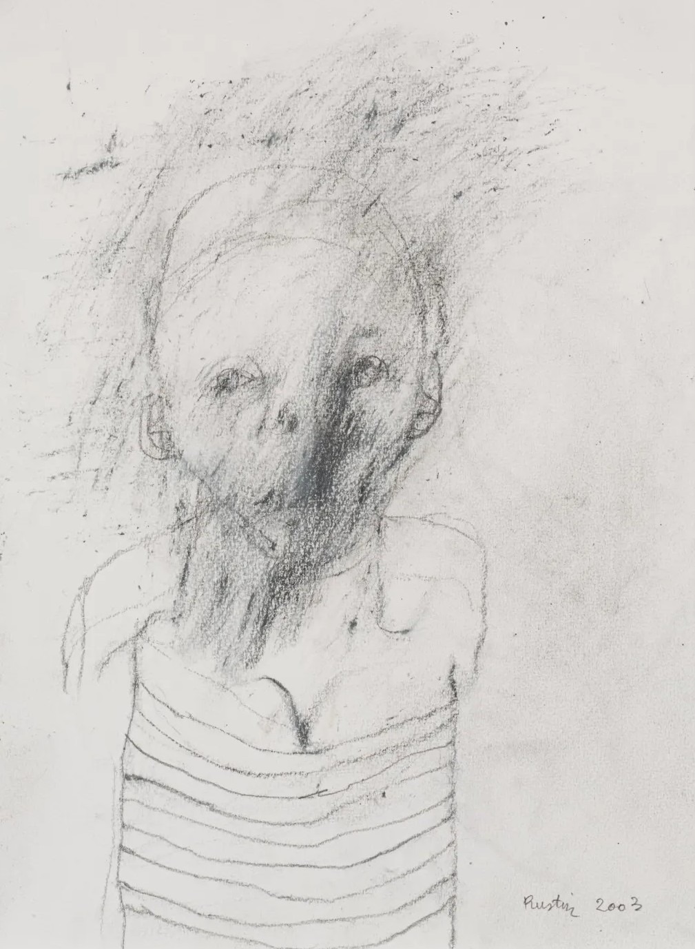 portait fusain Jean Rustin