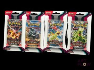 Artset de 4 blisters Pokemon Série du bloc Ecarlate et violet : Flammes obsidiennes (EV03) Scellés Neuf En Français